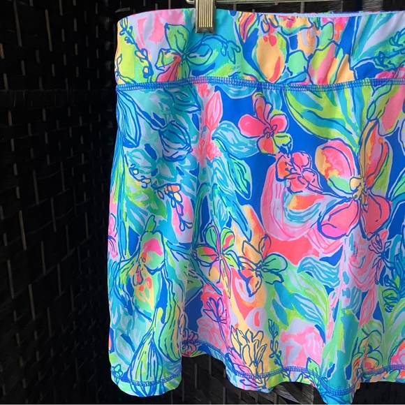 Lilly Pulitzer Luxletic Aila Skort Bennet Blue Surf Gypsea Swim Skirt Sz Large - Picture 8 of 13